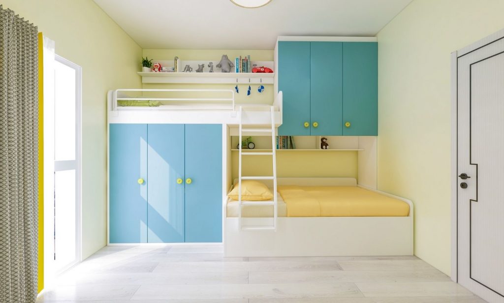 1 ห้องนอนลูก 2 คน