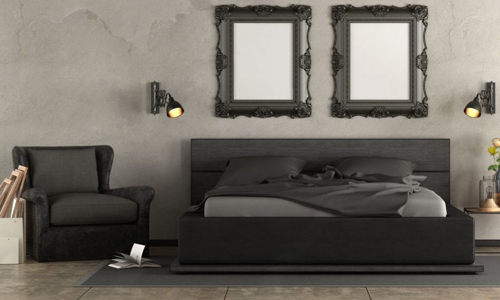 แต่งห้องนอนสีขาวดำ