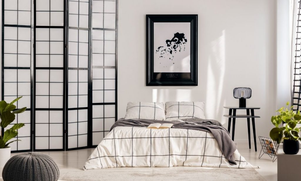 แต่งห้องนอนสีขาวดำ